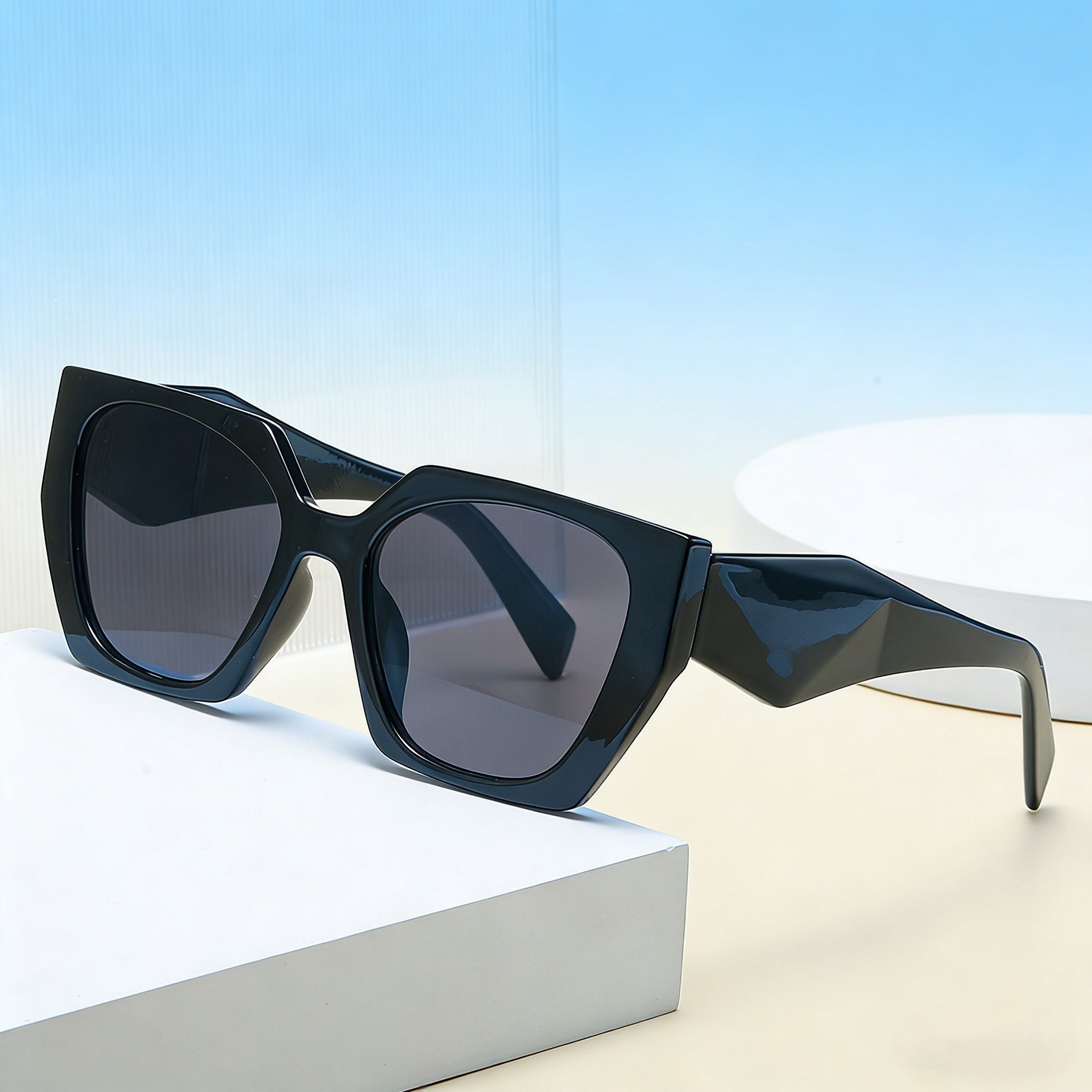 Fashion Cat Eye Wide Temple Sunglasses for Women, High-End  Full Frame Sun Glasses, Designer Style Eyewear